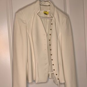 White House Black Market cream button blazer sz 4